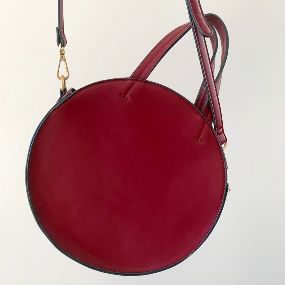 Cute Circle Burgundy Bag